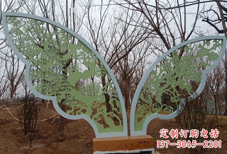 开封不锈钢剪纸蝴蝶翅膀雕塑