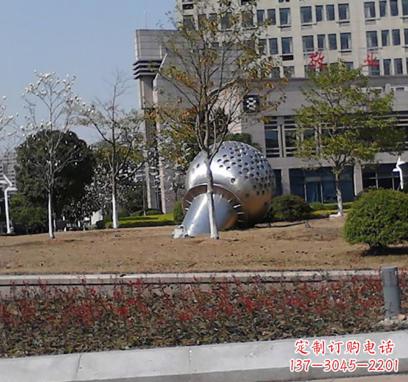 开封不锈钢简约话筒雕塑