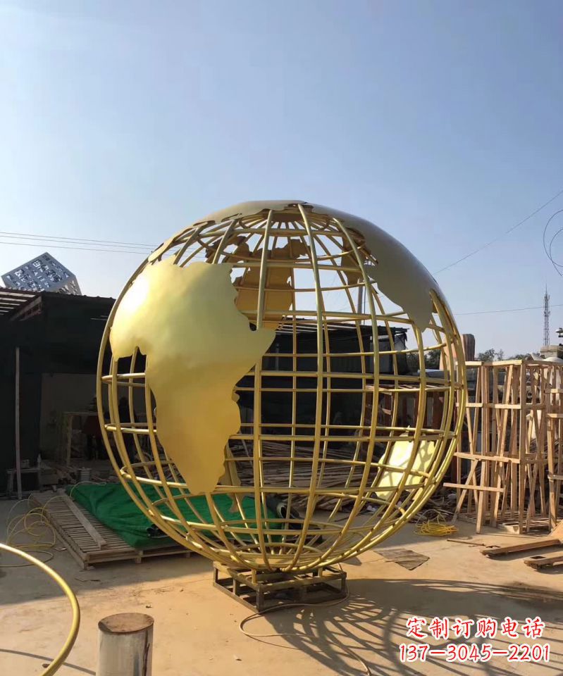 开封不锈钢金属地球仪雕塑