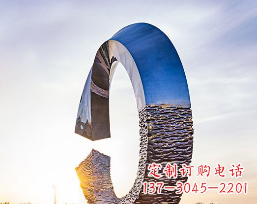 开封不锈钢景观圆环标志雕塑