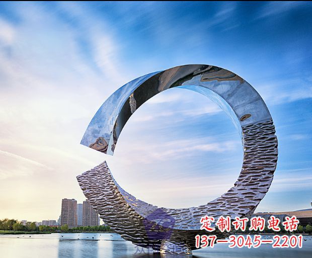 开封环绕世界的不锈钢景观雕塑