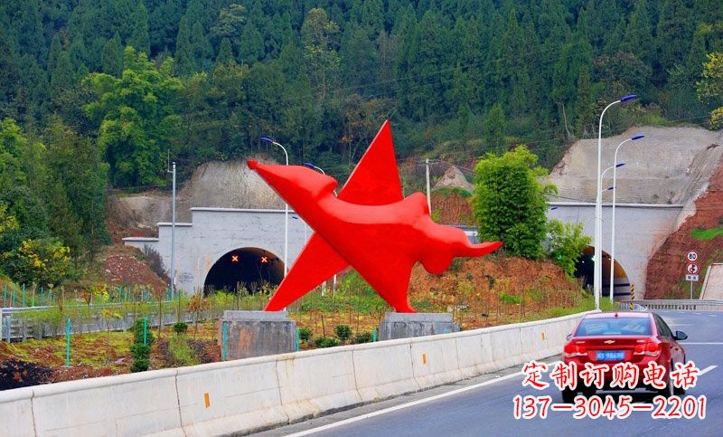 开封不锈钢景区抽象五角星雕塑
