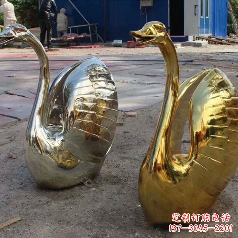 开封不锈钢天鹅雕塑精美而绚丽