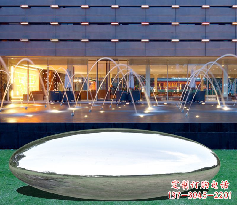 开封不锈钢镜面鹅卵石雕塑