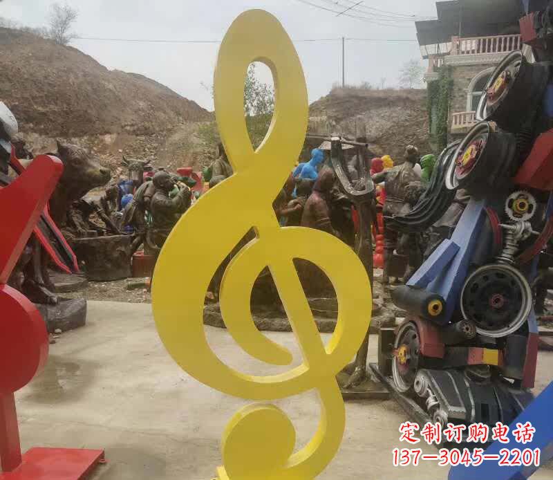 开封不锈钢烤漆音符雕塑 