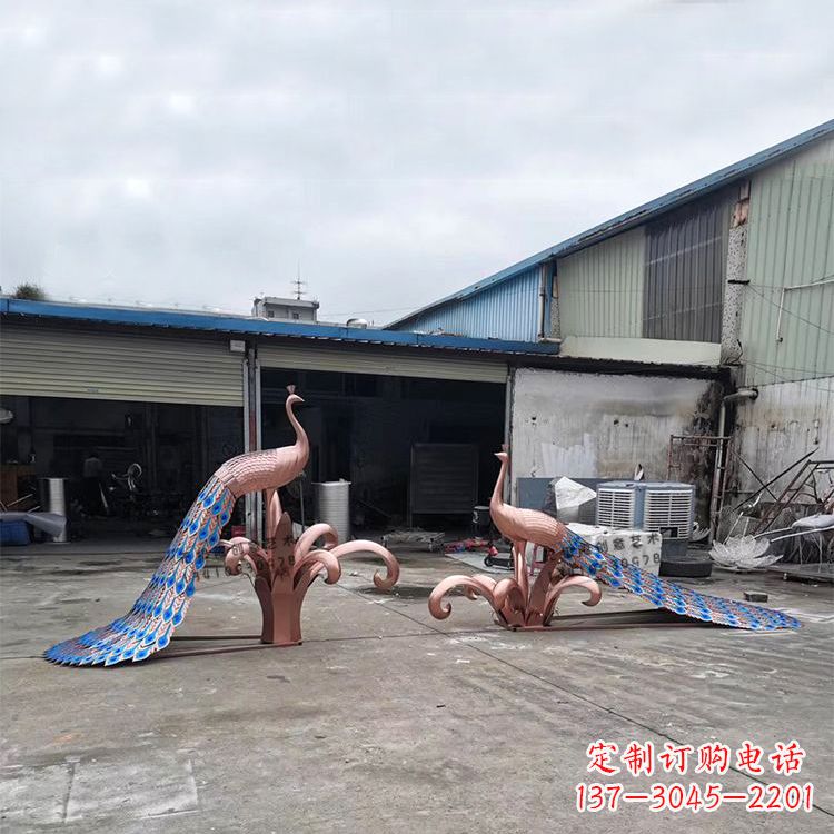 开封不锈钢孔雀彩色雕塑