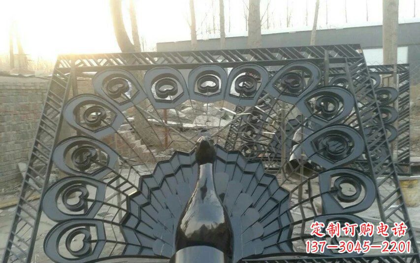 开封不锈钢孔雀开屏景观雕塑