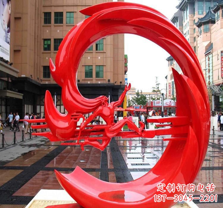 开封不锈钢夸父追日雕塑
