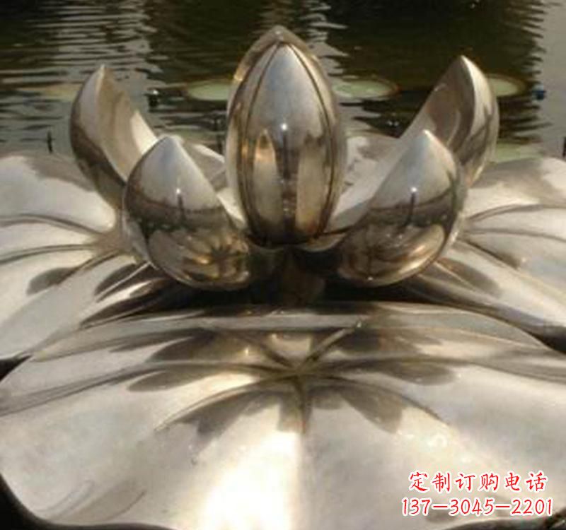 开封不锈钢莲花喷泉雕塑