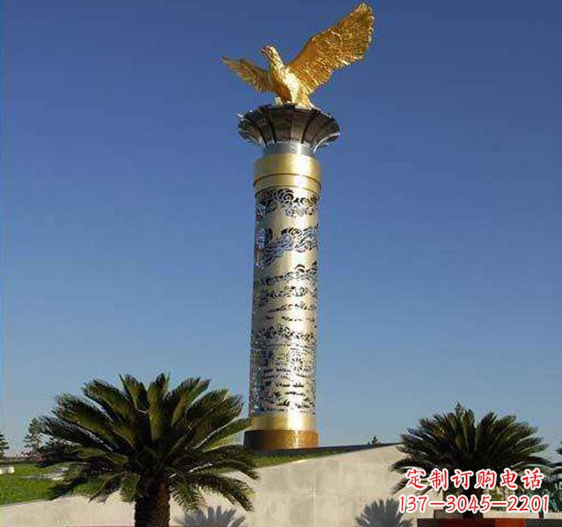 开封不锈钢龙柱雕塑把神秘的传统融入现代