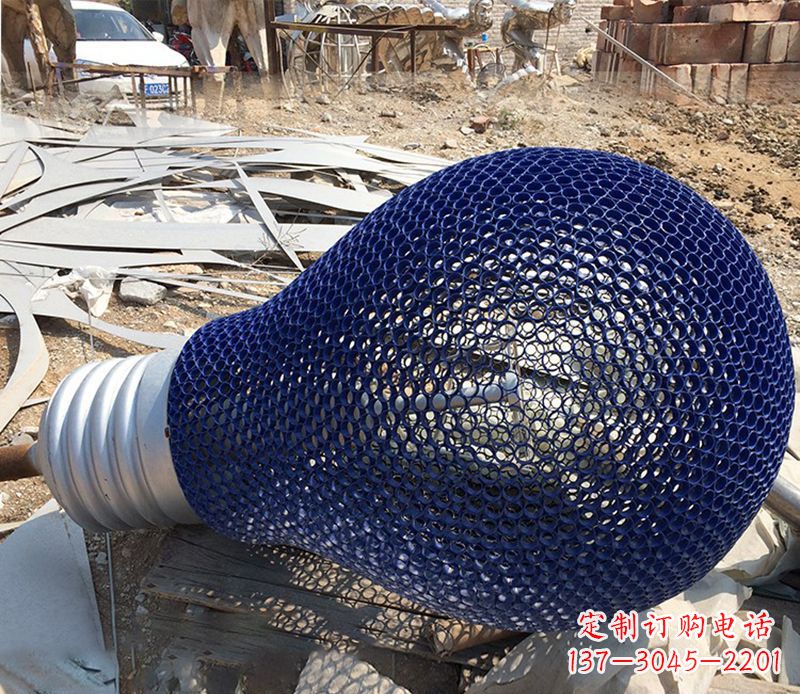 开封不锈钢镂空灯泡雕塑
