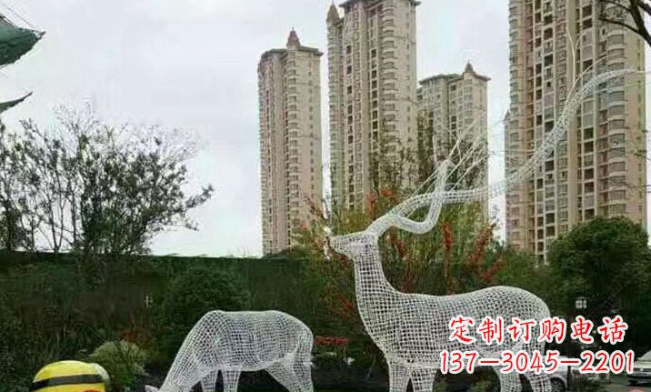开封不锈钢镂空鹿雕塑精美纯粹的艺术之作