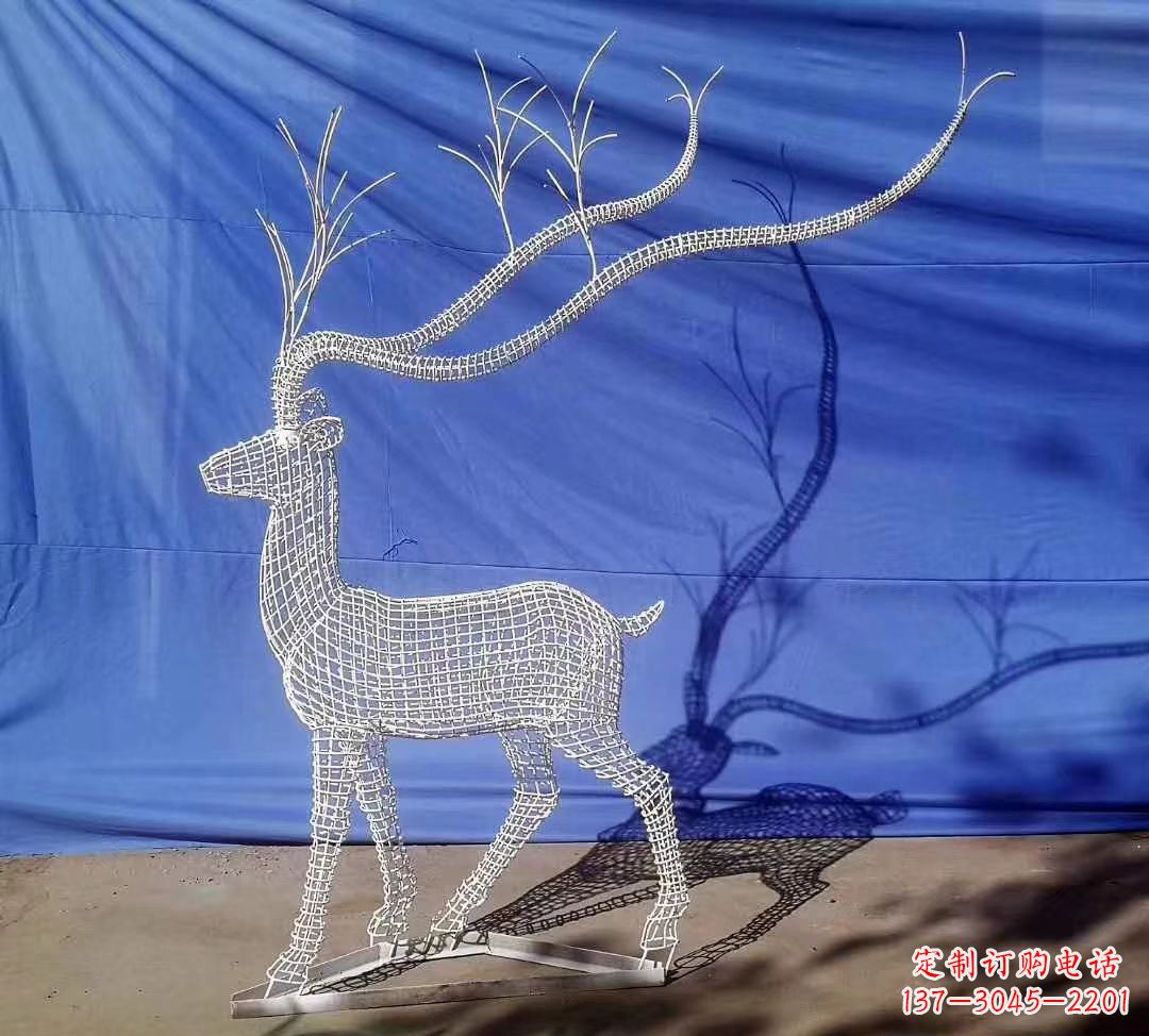 开封不锈钢麋鹿雕塑精美的景观装饰品