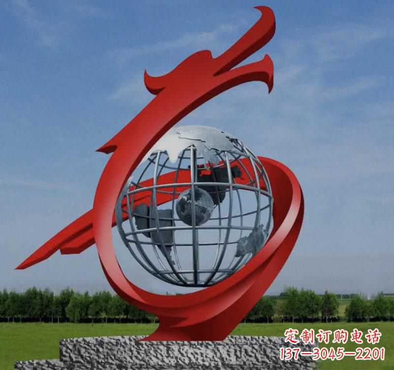 开封不锈钢镂空艺术地球仪雕塑