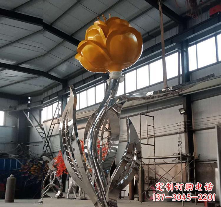 开封不锈钢玫瑰花雕塑2