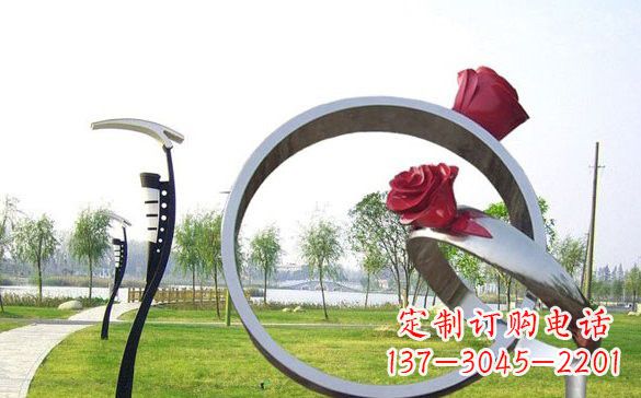 开封不锈钢玫瑰花戒指精致雕塑之美