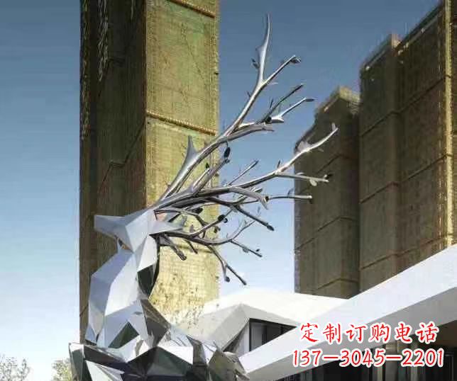 开封梅花鹿雕塑美丽的景观和动物雕塑