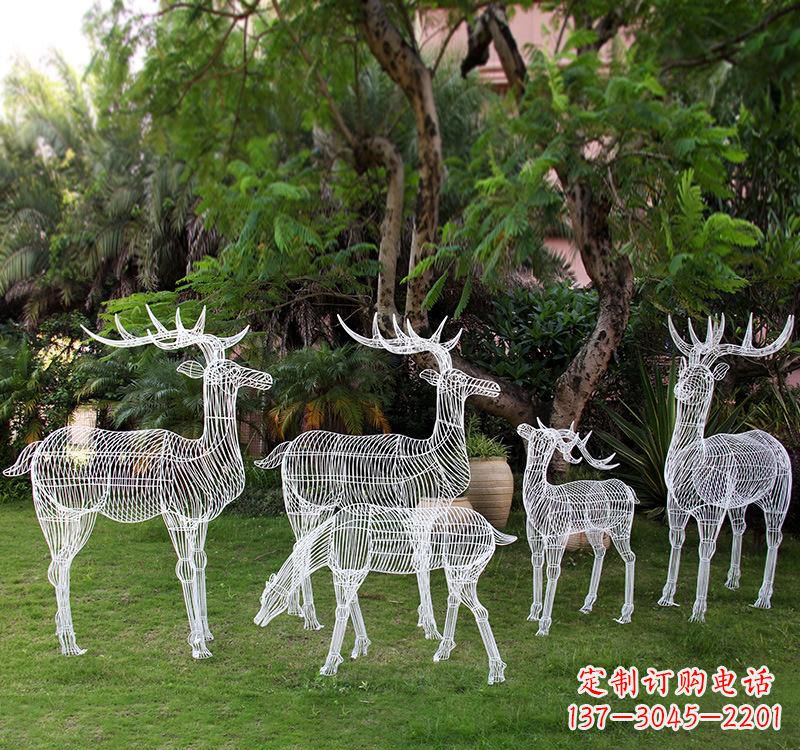 开封不锈钢梅花鹿雕塑美丽的象征