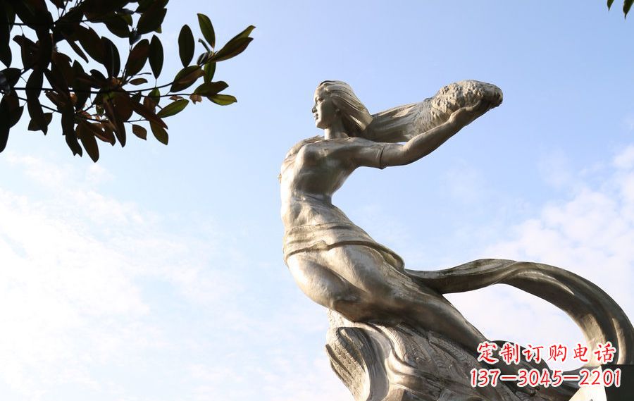 开封不锈钢女娲神话人物雕塑