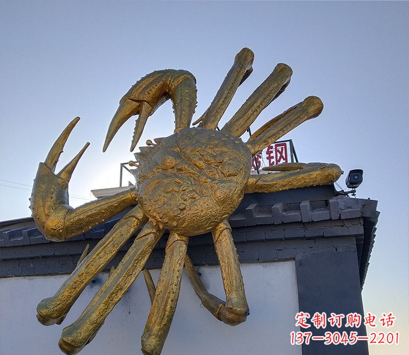 开封不锈钢螃蟹雕塑精美而又经久不衰