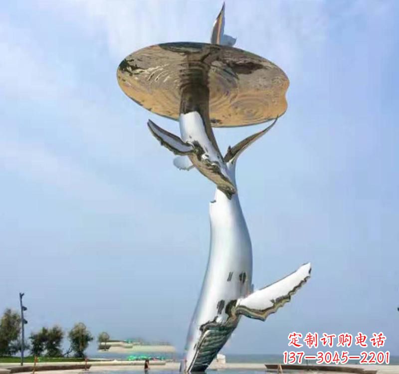 开封不锈钢抛光海豚雕塑