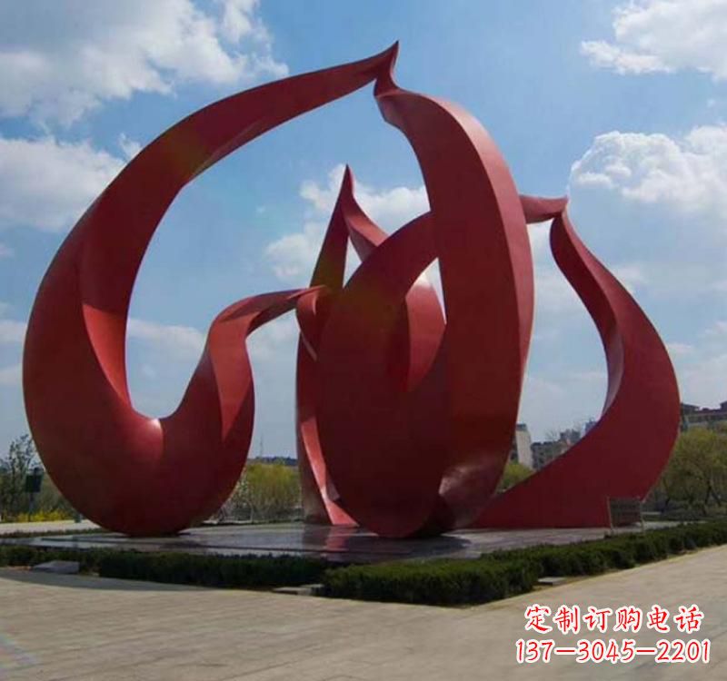 开封不锈钢喷漆凤凰雕塑