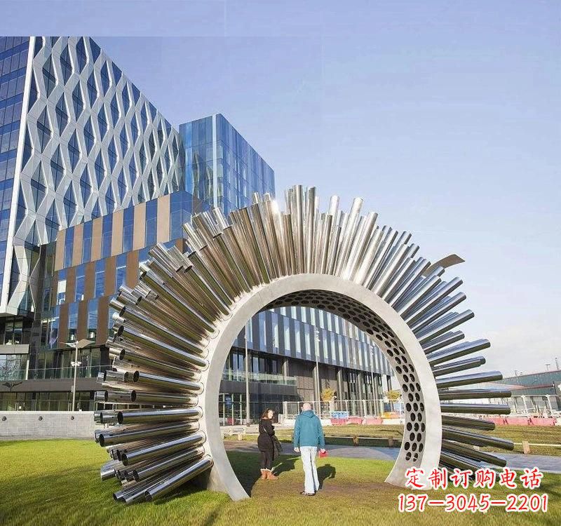 开封不锈钢喷漆拱门雕塑