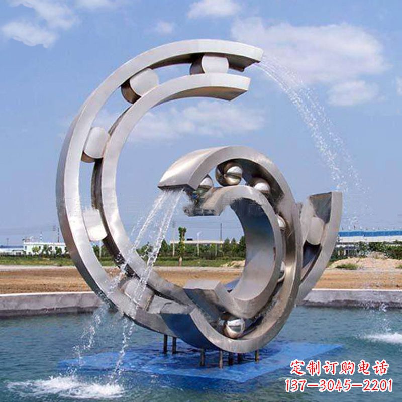 开封不锈钢喷水雕塑点缀园林水景的美