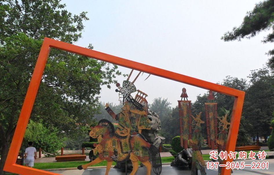开封传承皮影戏——不锈钢皮影戏雕塑