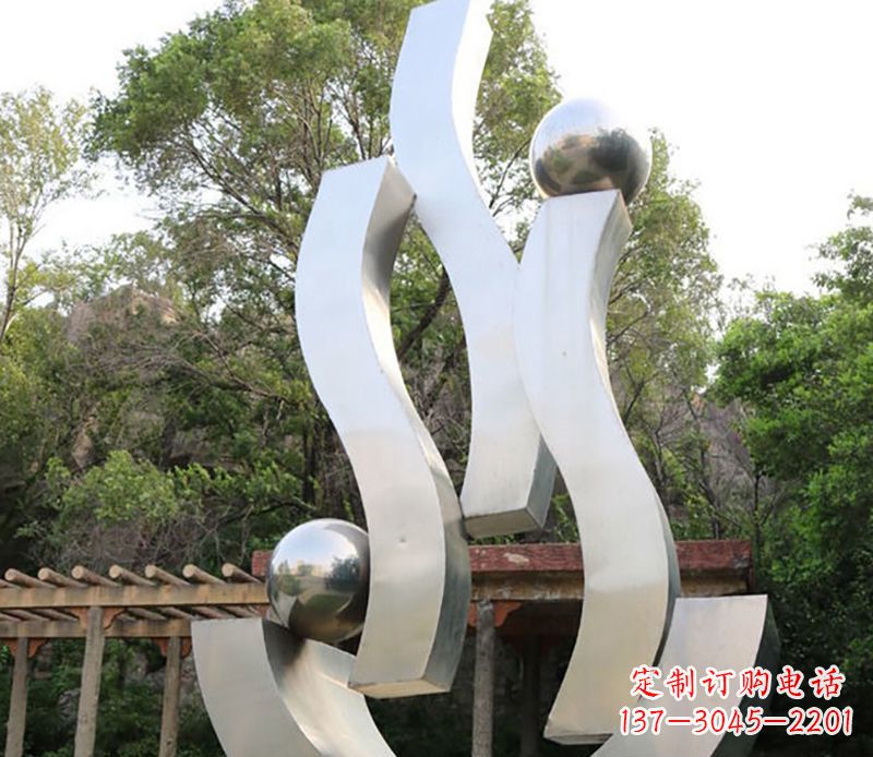开封景观雕塑现代不锈钢飘带