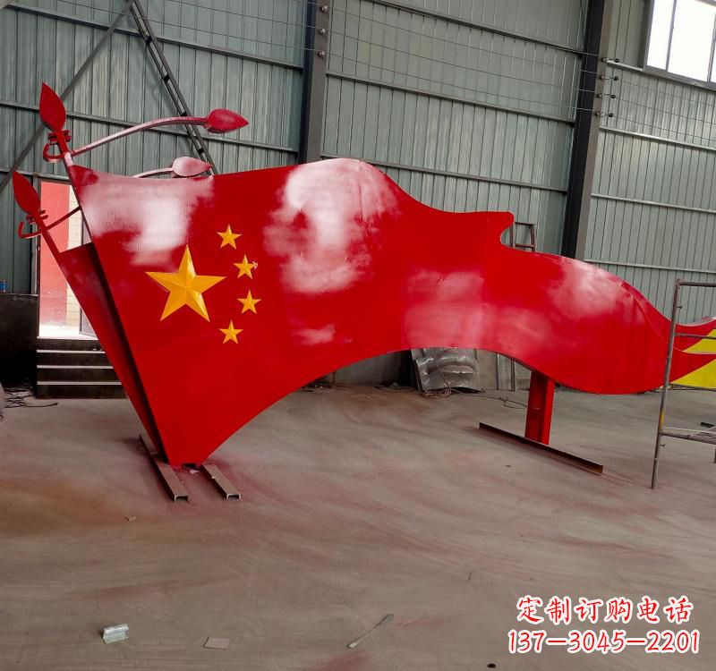 开封不锈钢拼接党旗雕塑