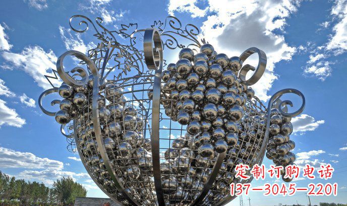 开封不锈钢葡萄雕塑精致美观、经久耐用