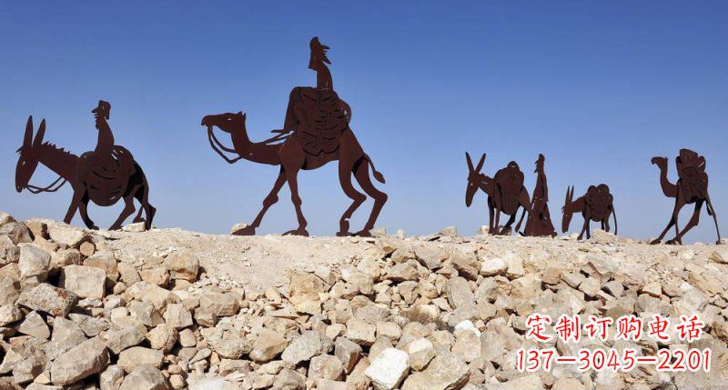 开封不锈钢骆驼雕塑传承古代传统