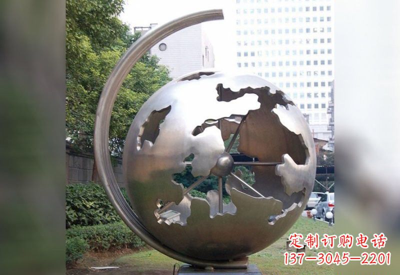 开封不锈钢地球仪雕塑艺术与科学的结合
