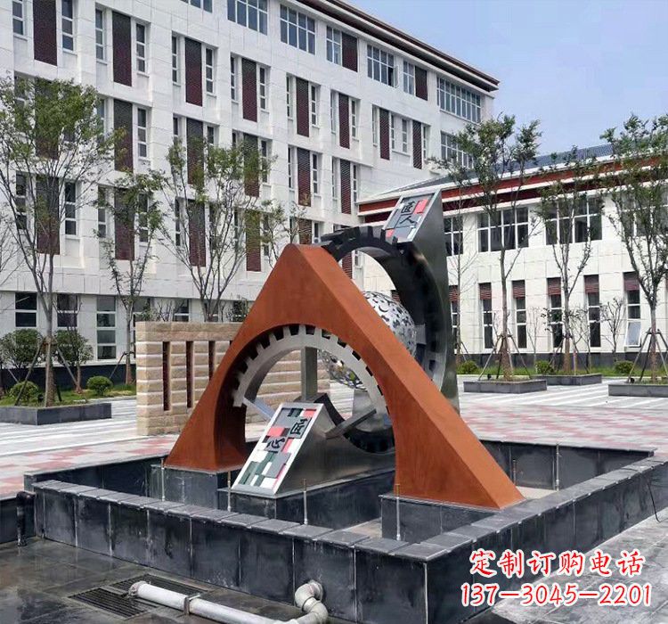 开封不锈钢齿轮雕塑精湛工艺展现匠心