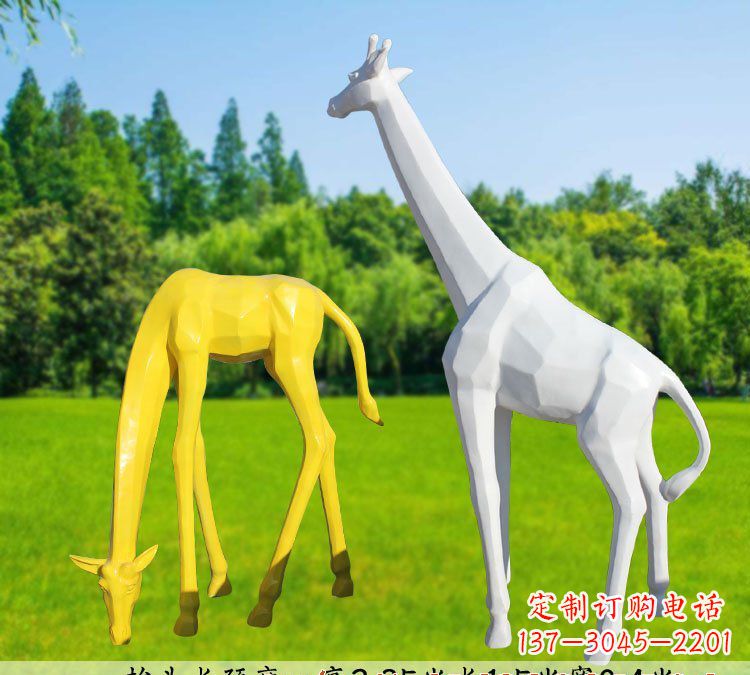 开封不锈钢长颈鹿雕塑完美结合美丽与耐久