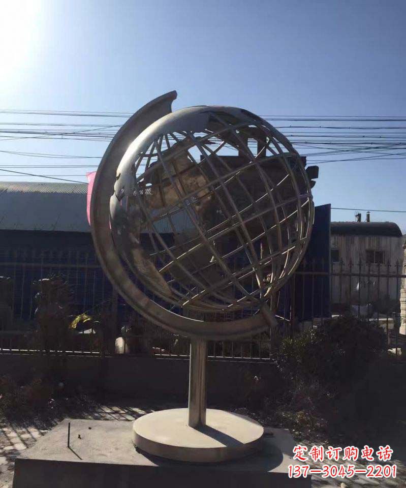 开封不锈钢地球仪雕塑精美装饰室内空间