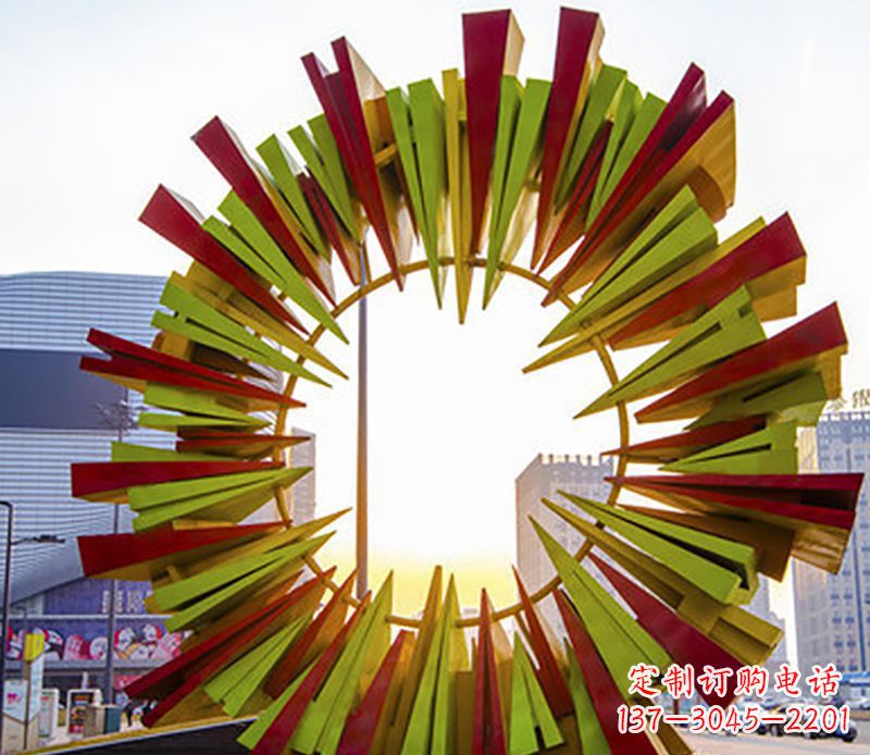 开封绚烂太阳，精美不锈钢太阳花雕塑
