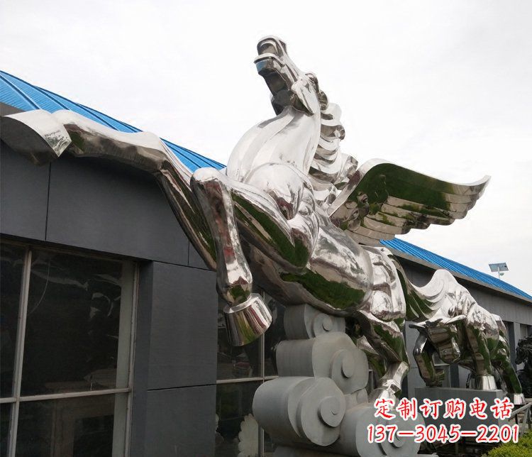 开封不锈钢腾云的飞马城市雕塑