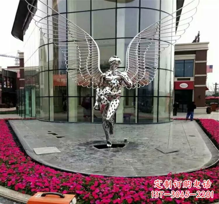开封不锈钢天使雕塑传递着爱的美丽