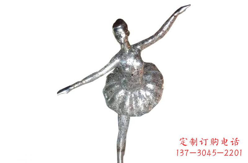 开封不锈钢跳芭蕾的女孩雕塑