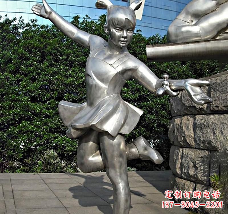 开封儿童雕塑不锈钢跳舞人物