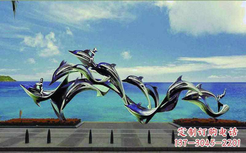 开封不锈钢海豚广场雕塑——精致而又活泼