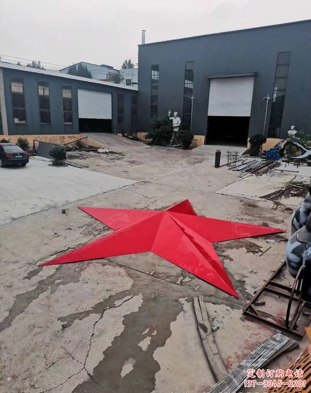 开封不锈钢五角星景观雕塑
