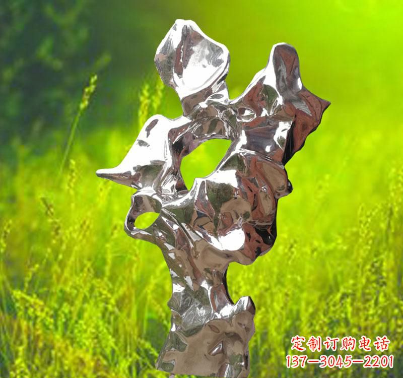 开封太湖石雕塑精致的不锈钢艺术