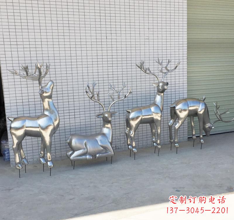 开封不锈钢梅花鹿雕塑传承美丽的自然
