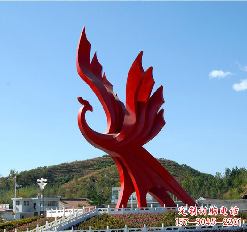 开封不锈钢现代凤凰雕塑