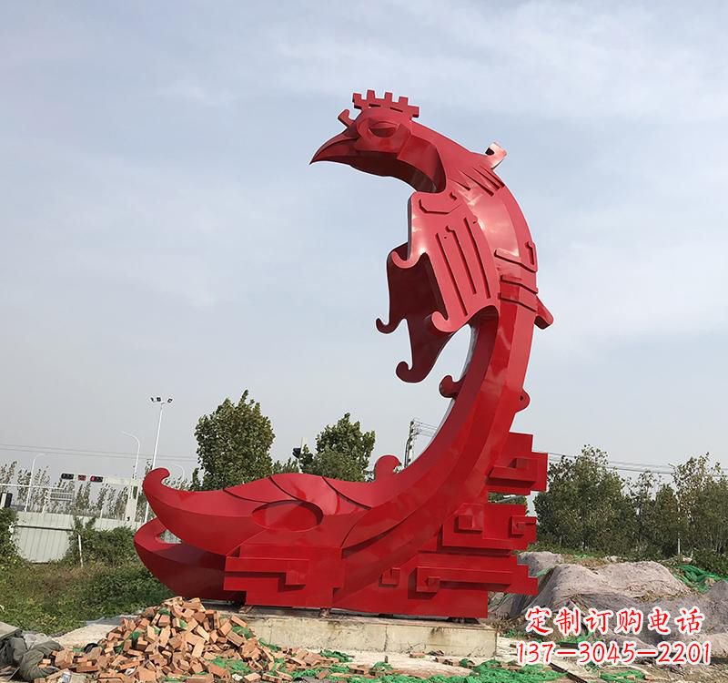 开封不锈钢现代广场凤凰雕塑
