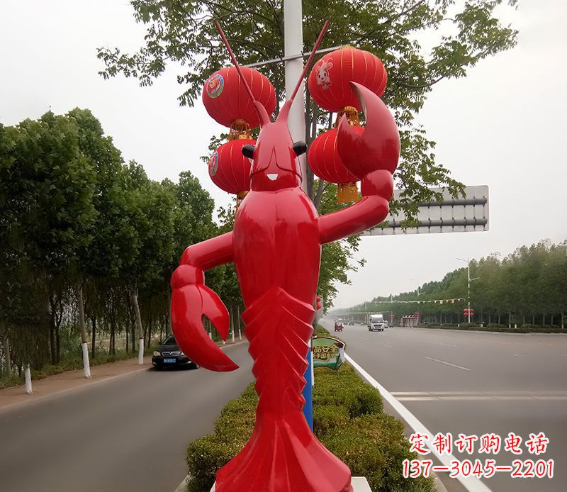 开封不锈钢小龙虾雕塑精美之灵