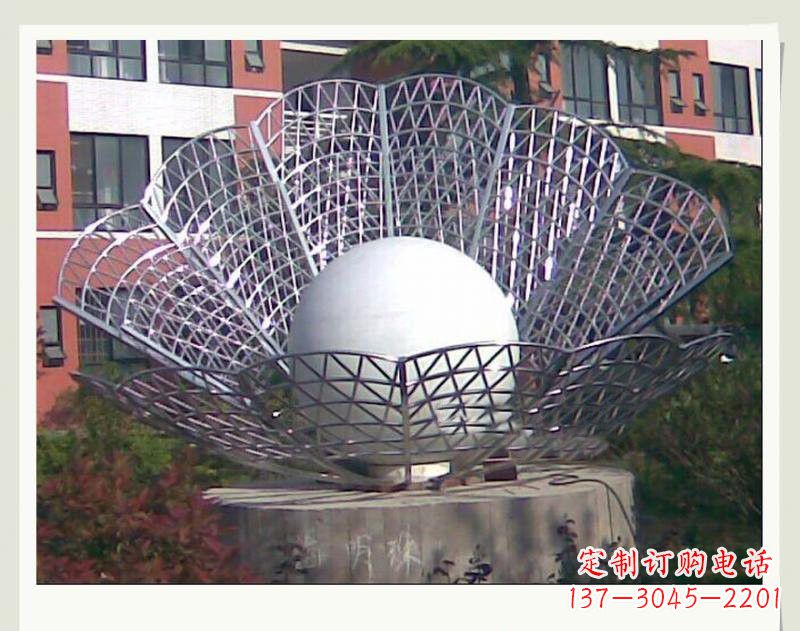 开封不锈钢小区贝壳珍珠雕塑